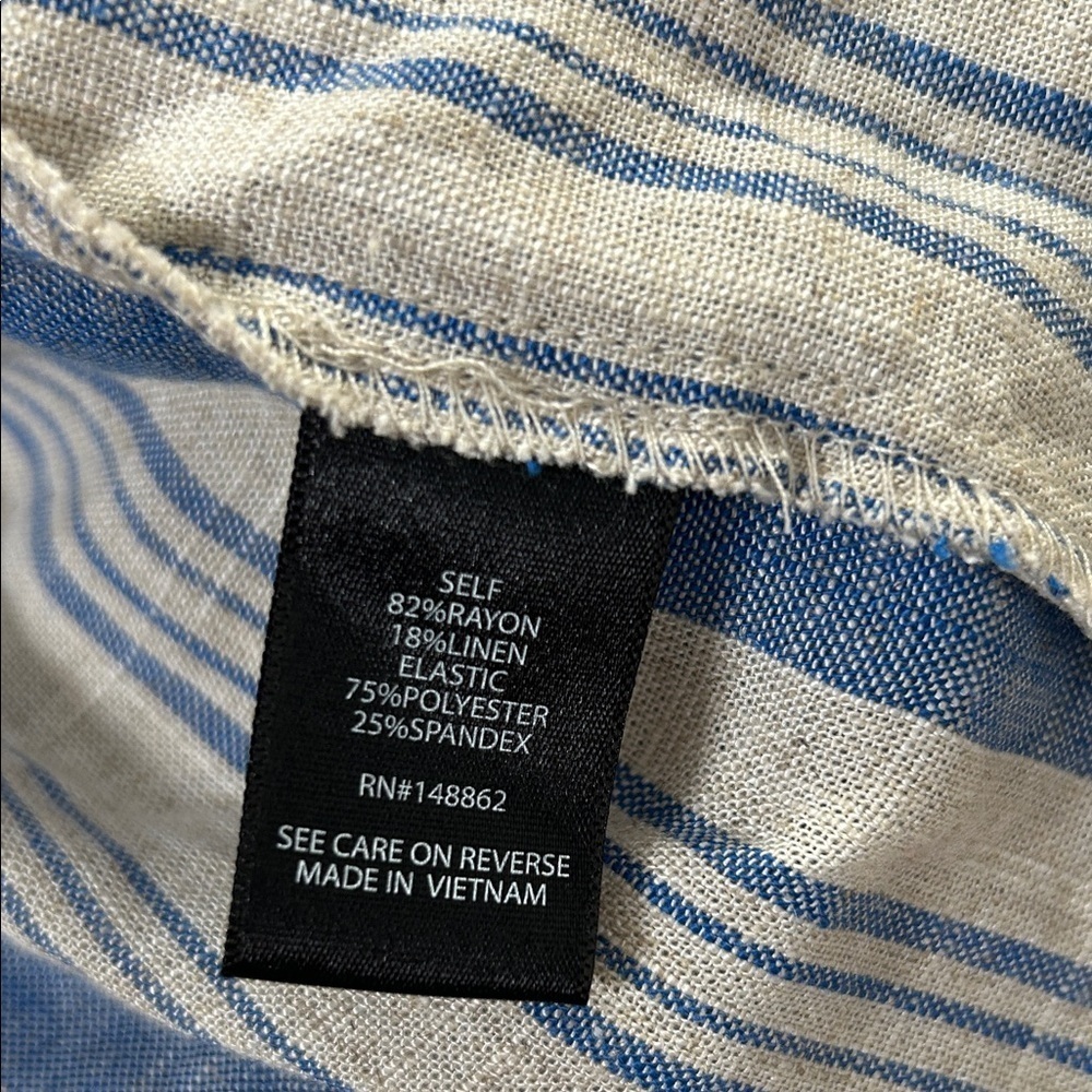 NWT Torrid Blue and Tan Striped Linen Blend Cropped Tank Top Size 1-14/16 - Picture 10 of 11